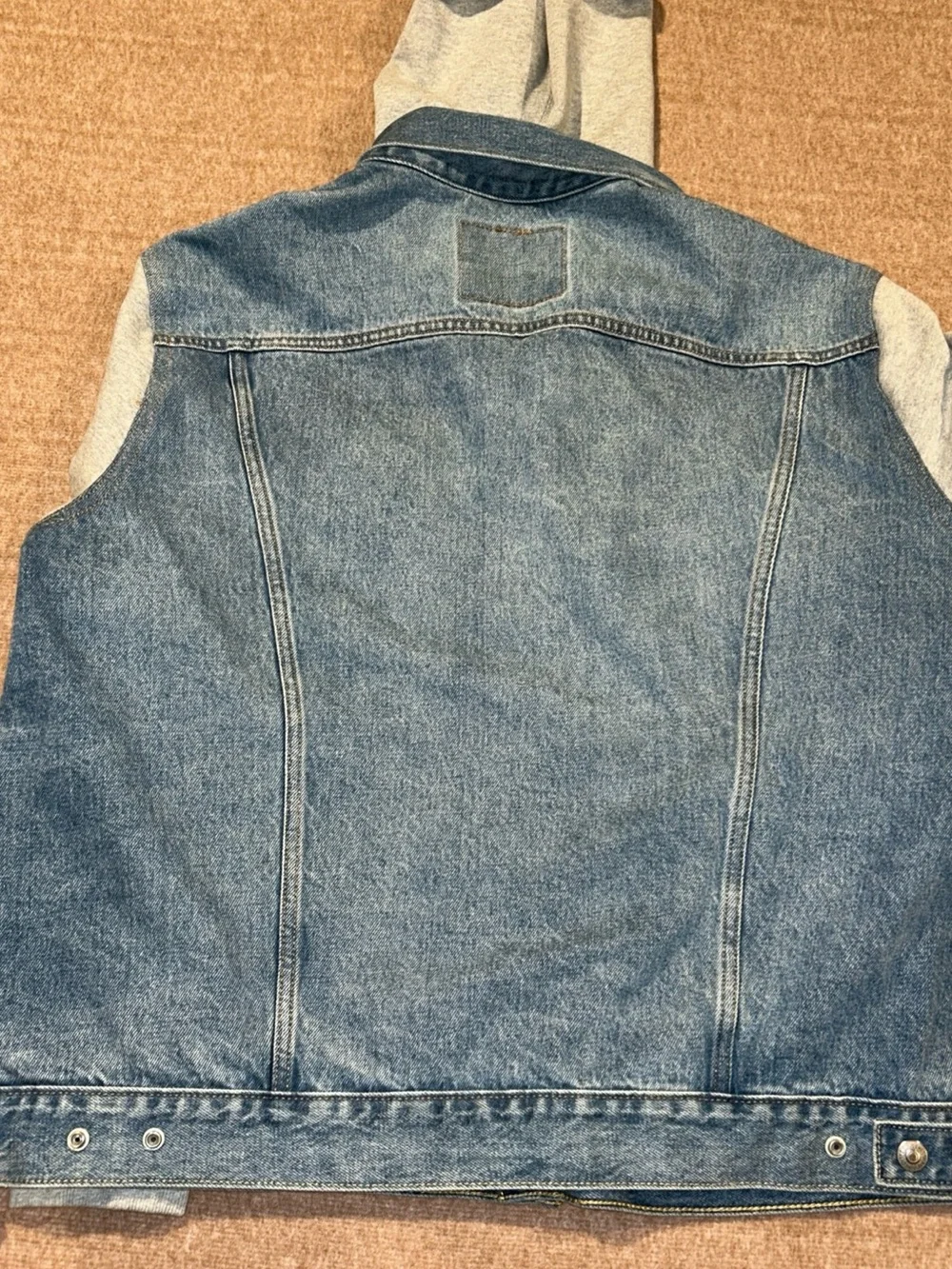 Levi's Blue Denim Jacket with Tan Leather Patch